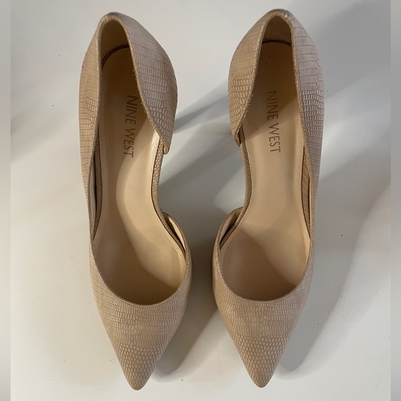 Nine West Shoes - Power Pumps: Beige Faux Snake Skin